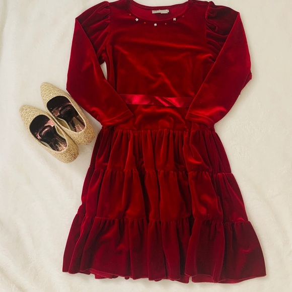 Red Velvet Dress - Picture 2 of 6
